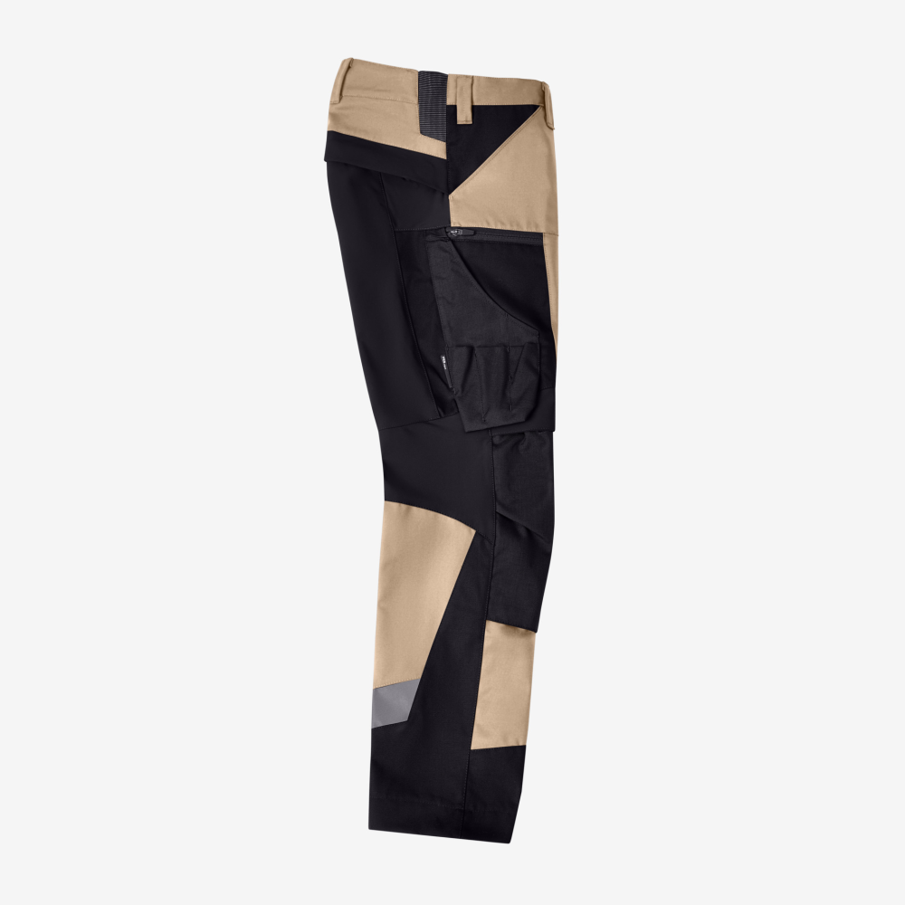 FHB LEO Arbeitshose elastisch, beige-schwarz, Gr. 40
