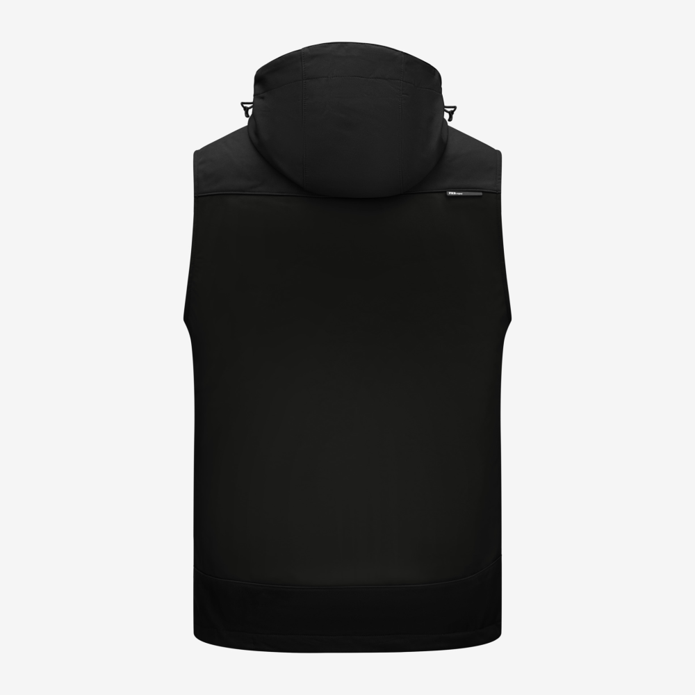 FHB JUSTUS Softshellweste, schwarz-schwarz-RV, Gr. 4XL