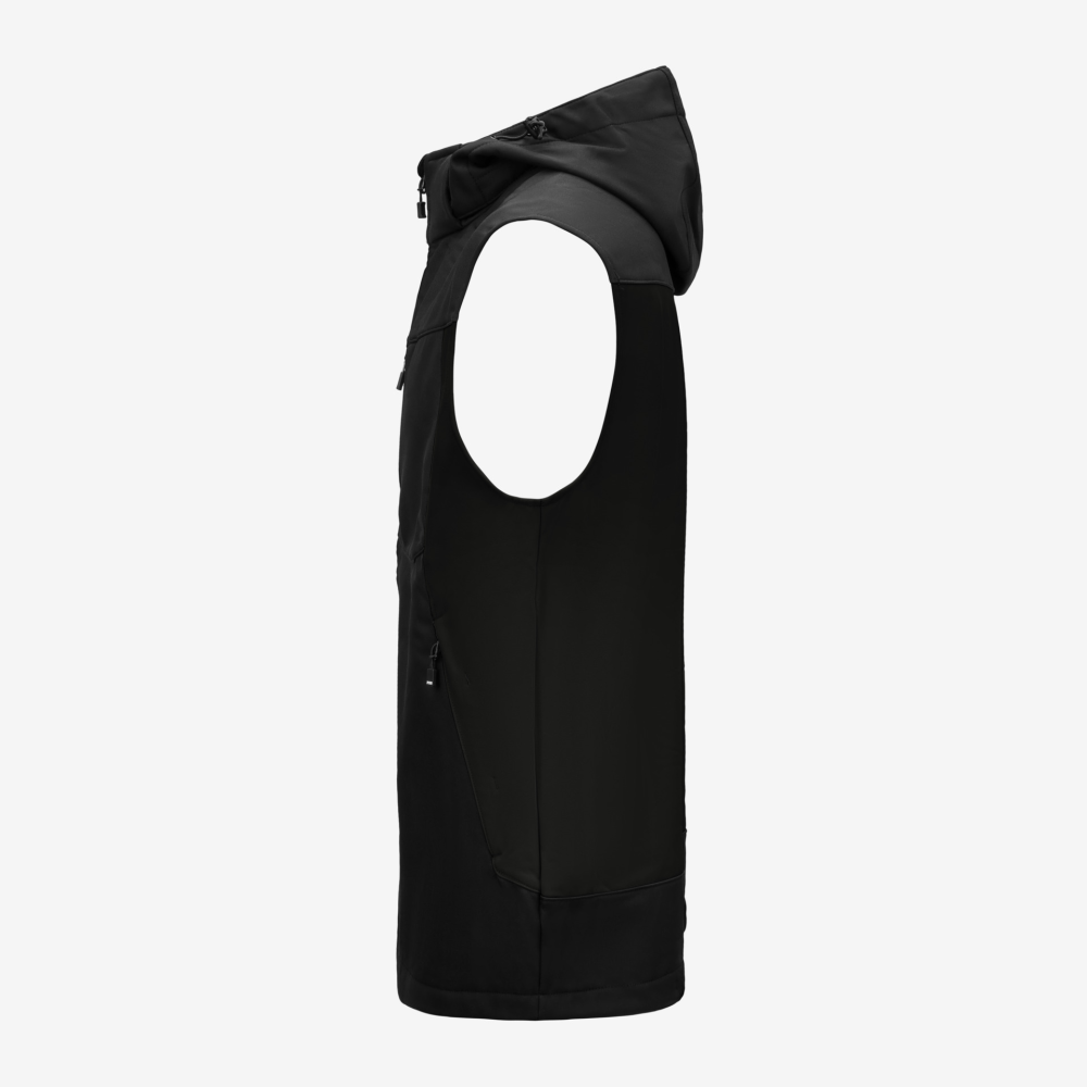 FHB JUSTUS Softshellweste, schwarz-schwarz-RV, Gr. 4XL
