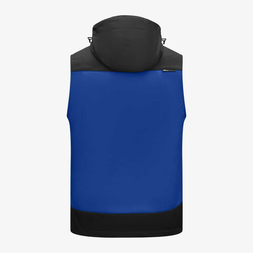 FHB JUSTUS Softshellweste, royalblau-schwarz, Gr. 5XL
