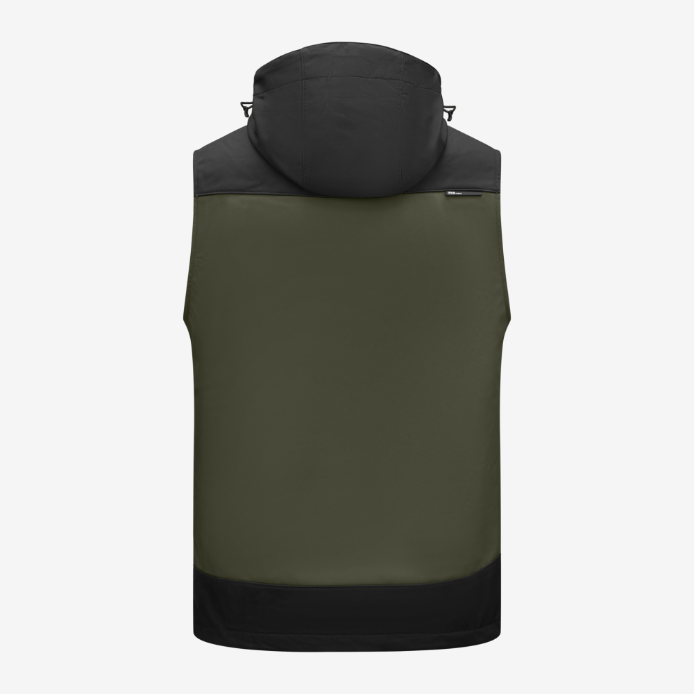 FHB JUSTUS Softshellweste, oliv-schwarz, Gr. 5XL