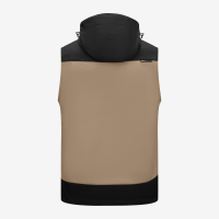 FHB JUSTUS Softshellweste, beige-schwarz, Gr. 4XL