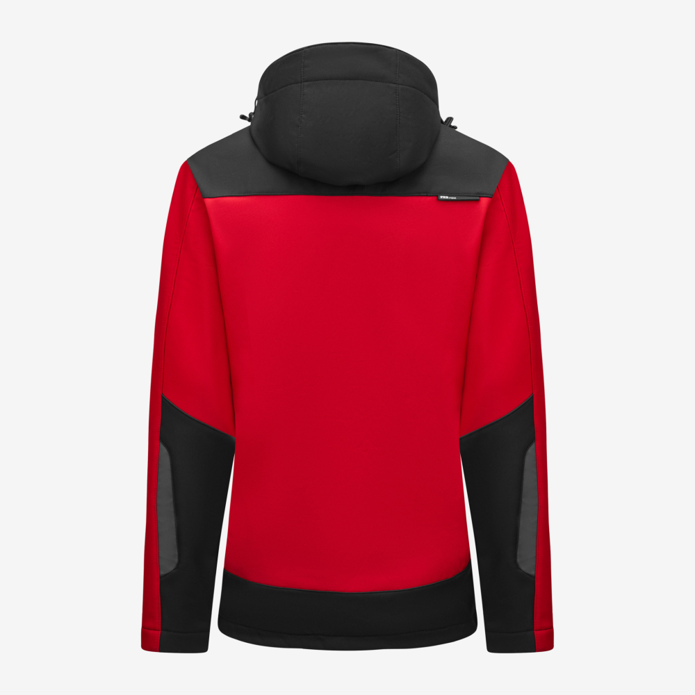 FHB JULIA Softshell-Jacke Damen, rot-schwarz, Gr. 3XL