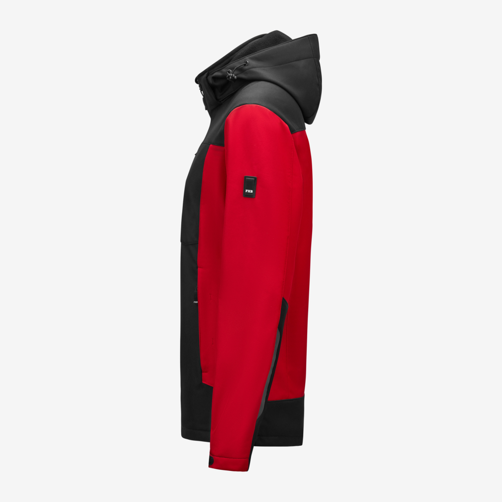 FHB JULIA Softshell-Jacke Damen, rot-schwarz, Gr. 3XL