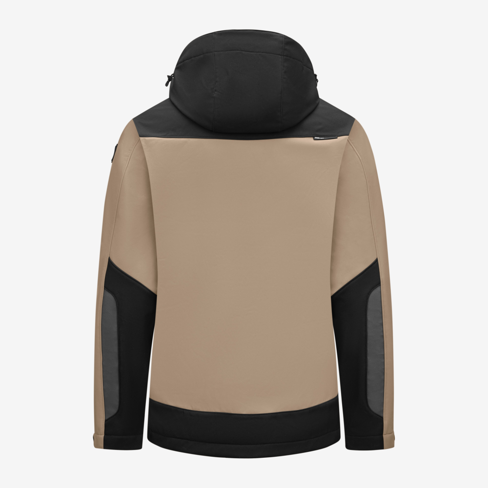FHB JANNIK Softshelljacke, beige-schwarz, Gr. XL