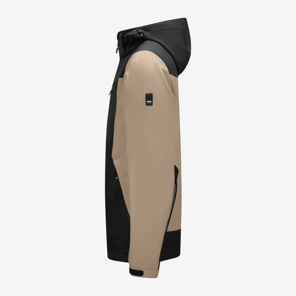 FHB JANNIK Softshelljacke, beige-schwarz, Gr. XL