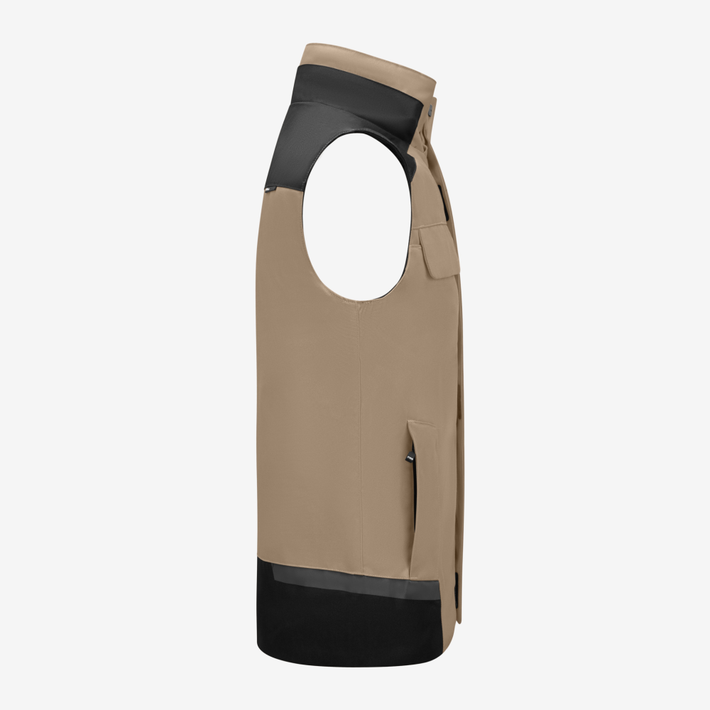 FHB HAUKE Arbeitsweste, beige-schwarz, Gr. XL