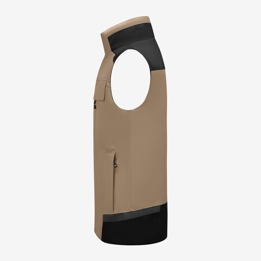 FHB HAUKE Arbeitsweste, beige-schwarz, Gr. XL