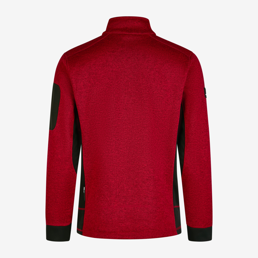 FHB CHRISTOPH Strick-Fleece-Jacke, rot-schwarz, Gr. M