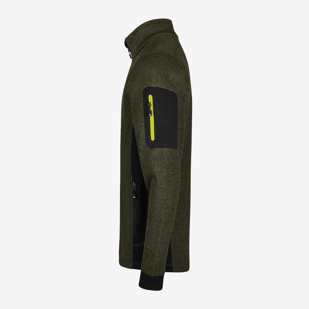 FHB CHRISTOPH Strick-Fleece-Jacke, oliv-schwarz, Gr. XS