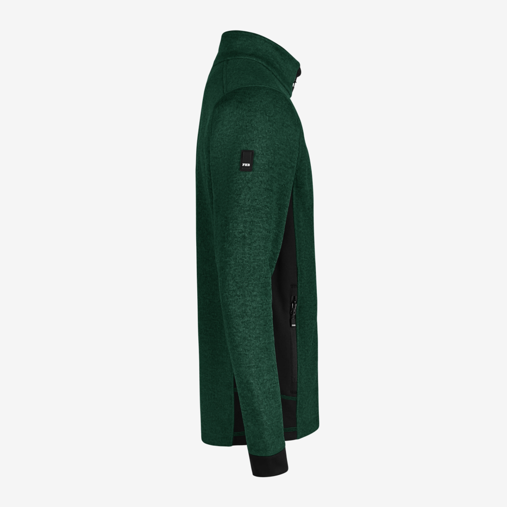 FHB CHRISTOPH Strick-Fleece-Jacke, grün-schwarz, Gr. 2XL