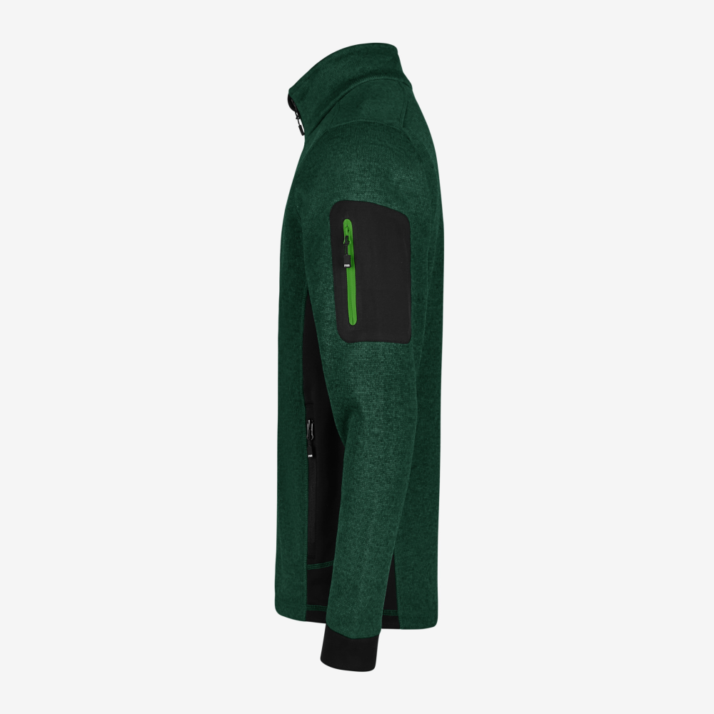 FHB CHRISTOPH Strick-Fleece-Jacke, grün-schwarz, Gr. 2XL