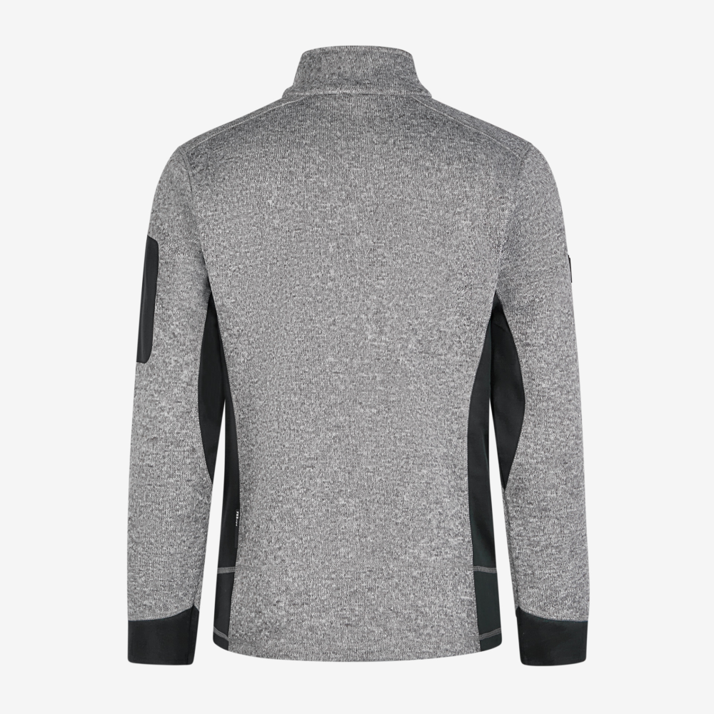 FHB CHRISTOPH Strick-Fleece-Jacke, grau-schwarz, Gr. L
