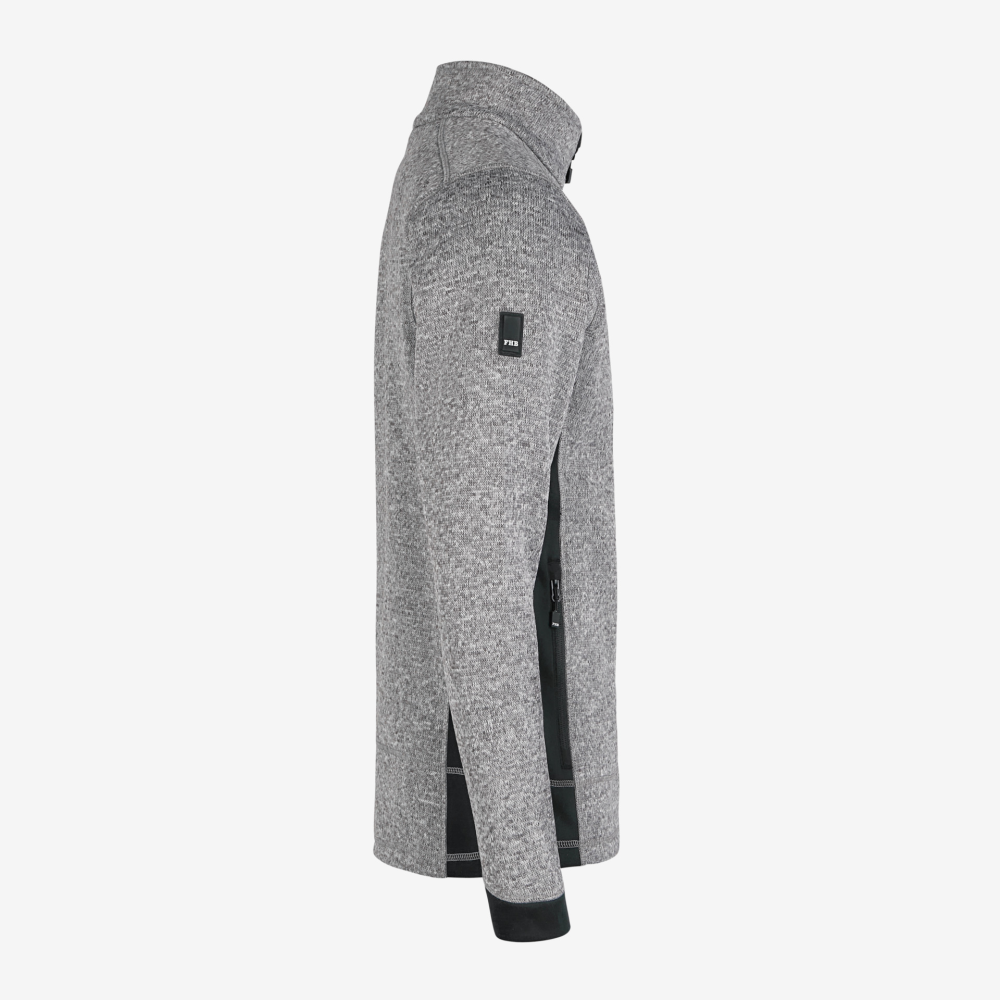 FHB CHRISTOPH Strick-Fleece-Jacke, grau-schwarz, Gr. L