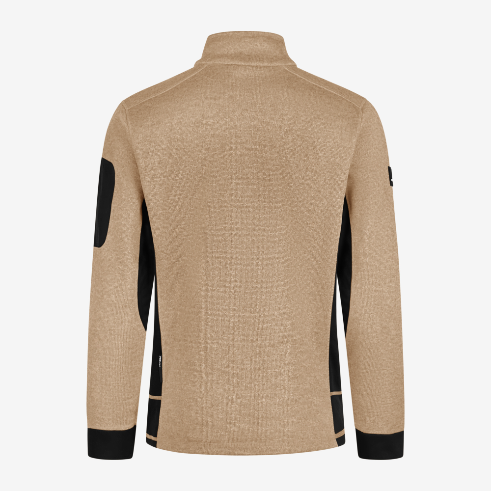 FHB CHRISTOPH Strick-Fleece-Jacke, beige-schwarz, Gr. M
