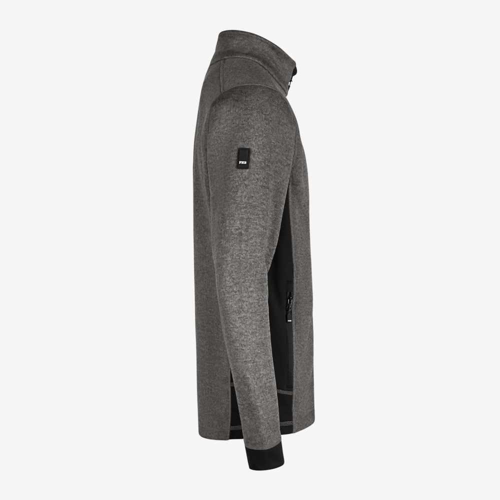 FHB CHRISTOPH Strick-Fleece-Jacke, anthrazit-schwarz, Gr. XL