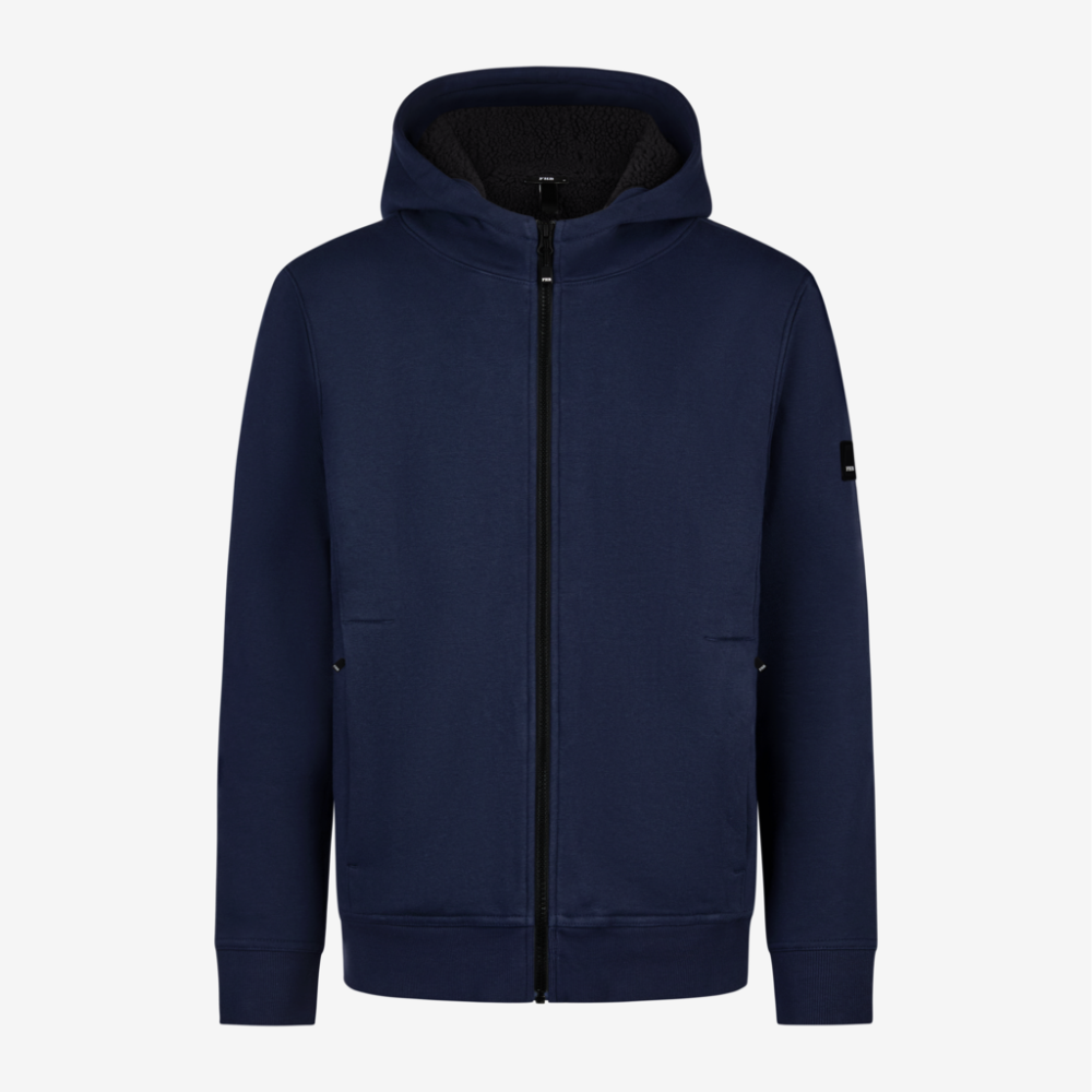 FHB HAJO Hoodie-Jacke mit Webpelz unisex marine XL