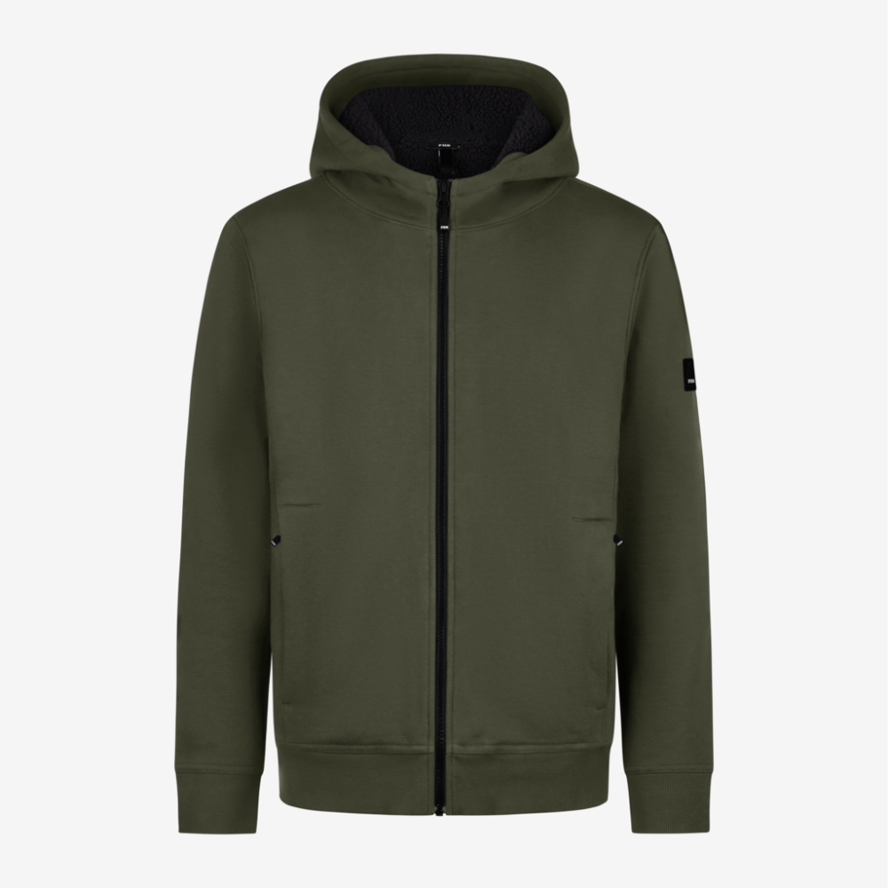 FHB HAJO Hoodie-Jacke mit Webpelz unisex oliv XS