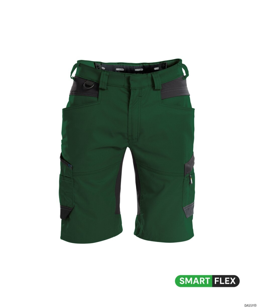 Dassy ® Axis, Stretch-Arbeitsshorts, Flaschengrün/schwarz, 44