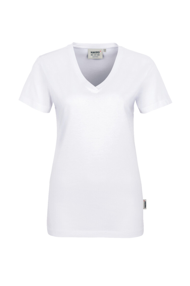 HAKRO Damen V-Shirt Classic, weiss