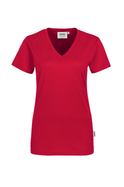 HAKRO Damen V-Shirt Classic, rot