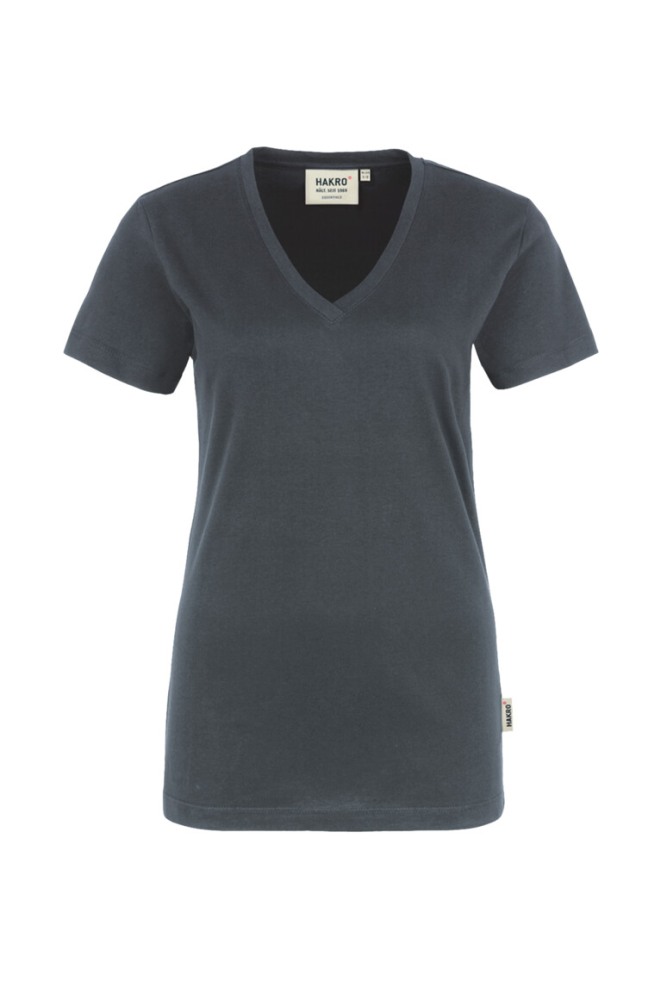HAKRO Damen V-Shirt Classic, anthrazit