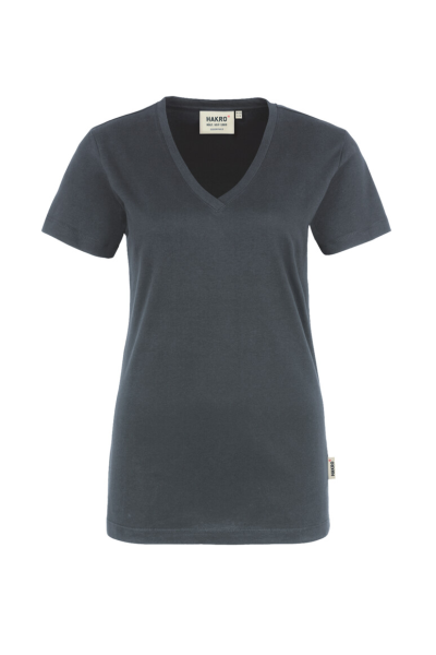 HAKRO Damen V-Shirt Classic, anthrazit