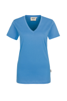 HAKRO Damen V-Shirt Classic, malibublau, M