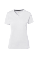 HAKRO COTTON TEC® Damen V-Shirt, weiss