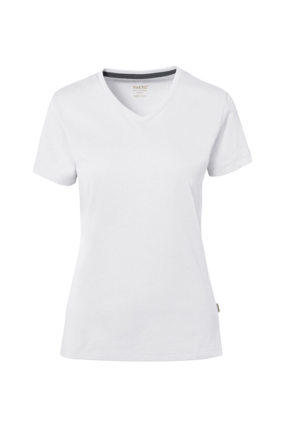 HAKRO COTTON TEC® Damen V-Shirt, weiss