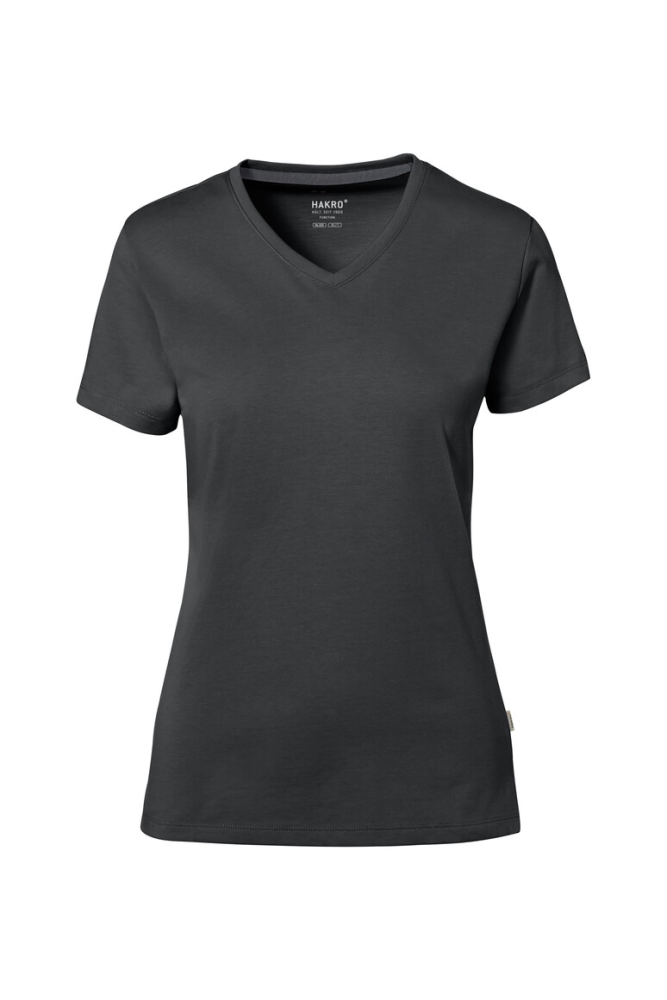 HAKRO COTTON TEC® Damen V-Shirt, anthrazit