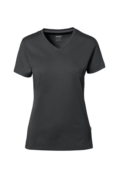 HAKRO COTTON TEC® Damen V-Shirt, anthrazit
