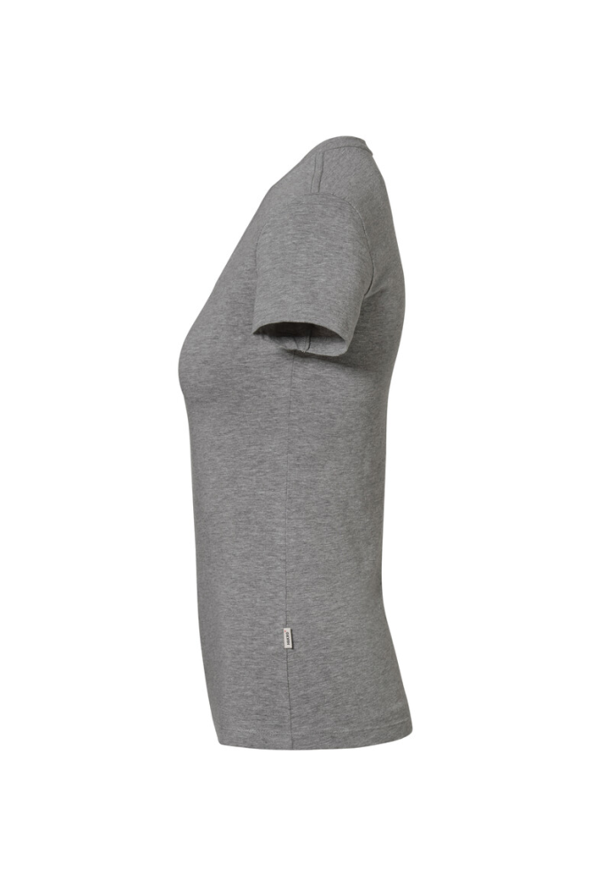 HAKRO Damen V-Shirt Stretch, grau meliert, 2XL