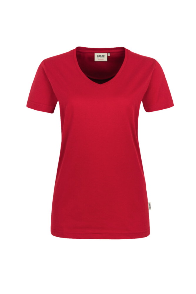 HAKRO Damen V-Shirt MIKRALINAR®, rot, L