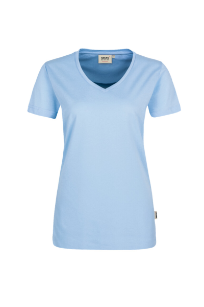 HAKRO Damen V-Shirt MIKRALINAR®, eisblau