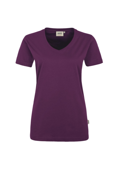 HAKRO Damen V-Shirt MIKRALINAR®, aubergine
