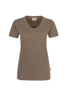 HAKRO Damen V-Shirt MIKRALINAR®, nougat, S