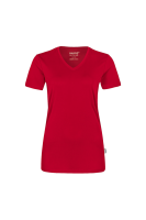 HAKRO Damen V-Shirt COOLMAX®, rot, 3XL