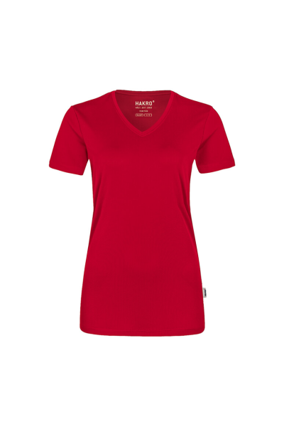 HAKRO Damen V-Shirt COOLMAX®, rot