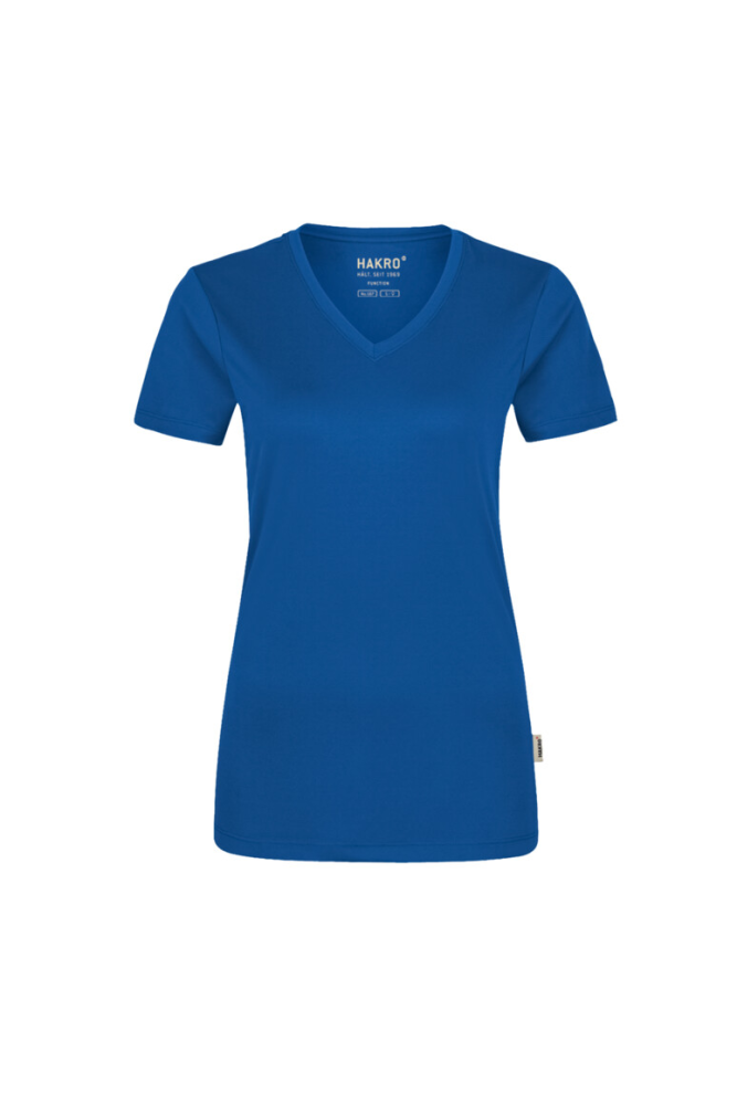 HAKRO Damen V-Shirt COOLMAX®, royalblau, M