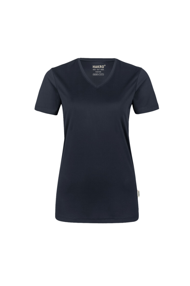 HAKRO Damen V-Shirt COOLMAX®, tinte, 3XL