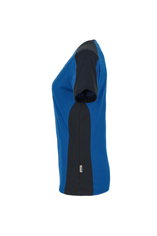 HAKRO Damen V-Shirt Contrast MIKRALINAR®, royalblau/anthrazit, M
