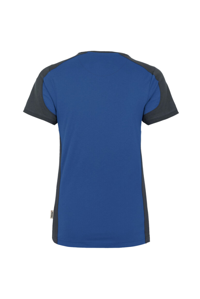 HAKRO Damen V-Shirt Contrast MIKRALINAR®, royalblau/anthrazit, M