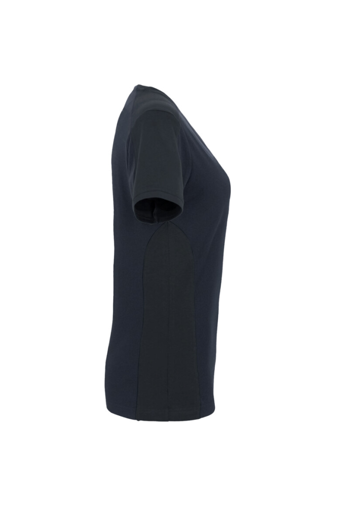 HAKRO Damen V-Shirt Contrast MIKRALINAR®, tinte/anthrazit