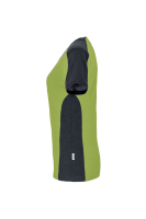 HAKRO Damen V-Shirt Contrast MIKRALINAR®, kiwi/anthrazit, S