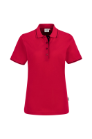 HAKRO Damen Poloshirt Casual, rot/schwarz, L