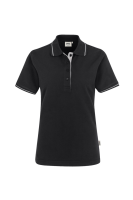 HAKRO Damen Poloshirt Casual, schwarz/silber, 2XL