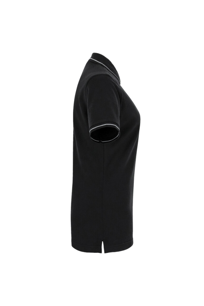 HAKRO Damen Poloshirt Casual, schwarz/silber, 2XL