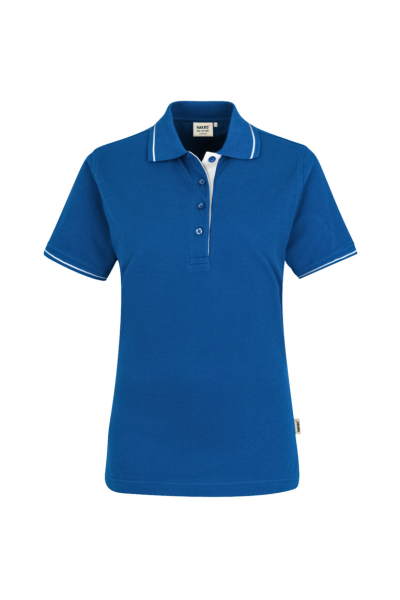 HAKRO Damen Poloshirt Casual, royalblau/weiss