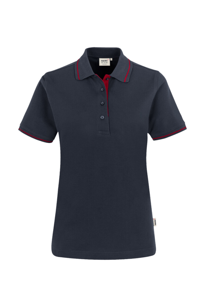 HAKRO Damen Poloshirt Casual, tinte/rot, M